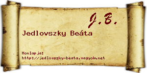 Jedlovszky Beáta névjegykártya