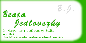 beata jedlovszky business card